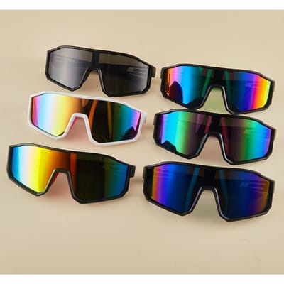 1/6PCS Lunettes de Soleil de Cyclisme pour Hommes Femmes Coupe-vent Colorées Lunettes de Sport Lunettes d'extérieur