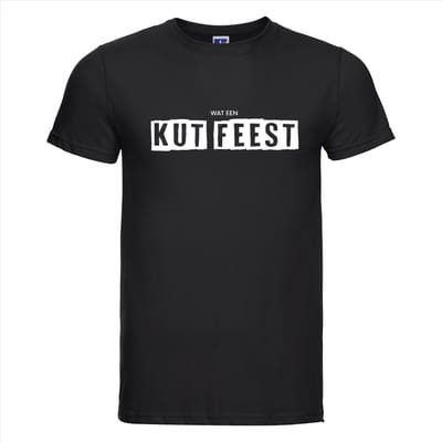 Wat een kut feest T-shirt - 100% Katoen - Maat XS - Classic Fit - Zwart