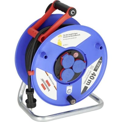 Brennenstuhl Garant IP44 kabelhaspel voor bedrijfsmatig en bouwplaatsen, blauw 40 m H07RN-F 3G2,5 blauw