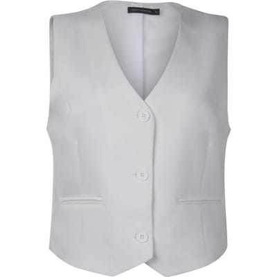 French Connection Tailored Waistcoat Summer White Taglia: 8 | Gilet Outlet | Donna | Bianco