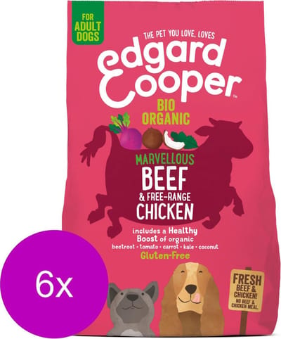 Edgard & Cooper Bio Organic Beef Adult Rund&Kip&Rode Biet - Hondenvoer - 6 x 700 g Biologisch