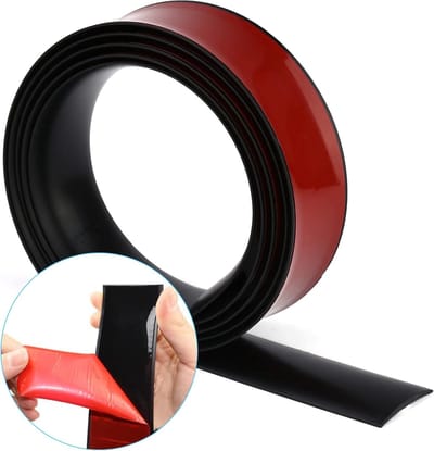 Overgangsprofiel - Zelfklevend - Waterdicht - Voor vloerovergangen - Zwart 5 cm breed 5 meter