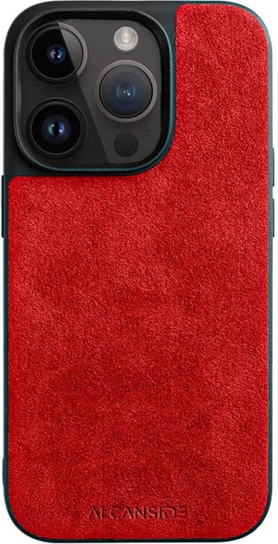 iPhone 14 Pro Max - Alcantara Back Cover - Red