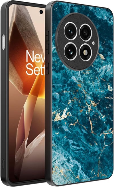 Smartphonica Telefoonhoesje Geschikt voor OnePlus 13 met marmer opdruk - TPU backcover case blue marble design - Blauw geschikt voor OnePlus 13