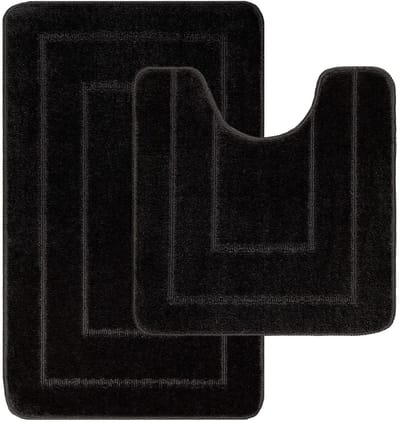 Dailygoods- Badmat Antislip 2-delig - Waterabsorberend - Zacht - Polypropyleen - Badkamermat - Ademend en huidvriendelijk - Badkamertapijt