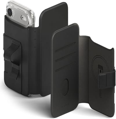 Ringke Folio Grip Wallet Magnetic - Hoesje Geschikt voor Apple iPhone Air - Magnetische Pasjeshouder Book Case Zwart