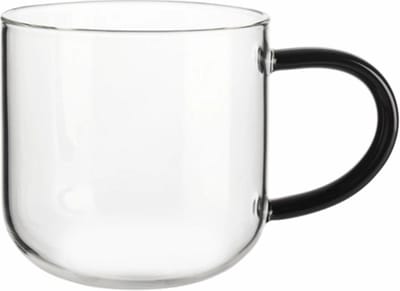 Asa Coppa Glass beker met handvat 0.4L zwart
