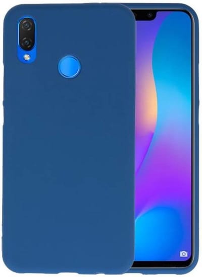 Bestcases Color Telefoonhoesje - Backcover Hoesje - Siliconen Case Back Cover voor Huawei P Smart Plus - Navy