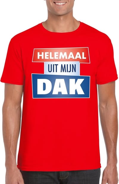 Rood Helemaal uit mijn dak t-shirt voor heren - Party t-shirts S