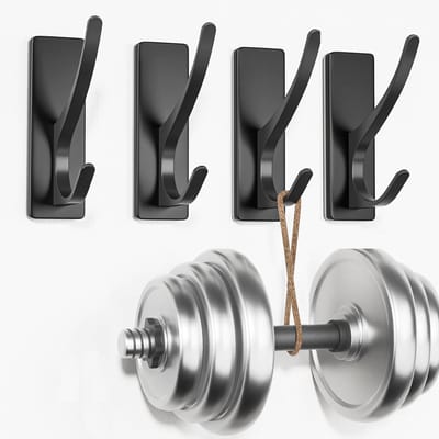 Dailygoods- Haak Extra Sterk - Wandhaak - Metalen Haak - Antiroest - 4 Stuks - Tot 6kg Draagvermogen