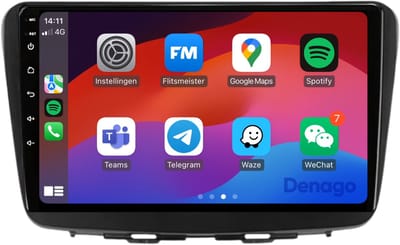 CarPlay autoradio geschikt voor Suzuki Baleno (2015 t/m 2020) | 9 inch | Android 13 | Draadloos Apple CarPlay & Android Auto | 2GB + 32GB | QuadCore processor | Denago DNG-A143 | 2025 model | 2015 2016 2017 2018 2019 2020 | Bluetooth & Wifi
