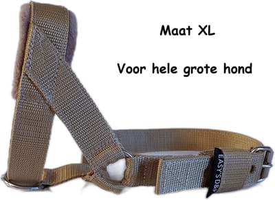 Hoofdhalster hond - Anti trek - Beige - Maat - XL - Gevoerd - Antitrek hoofdhalster hond - Halster hond - Anti trek hond - Training band