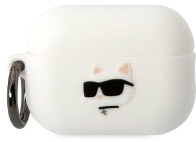 Karl Lagerfeld KLAP2RUNCHH AirPods Pro 2 cover white/white Silicone Choupette Head 3D