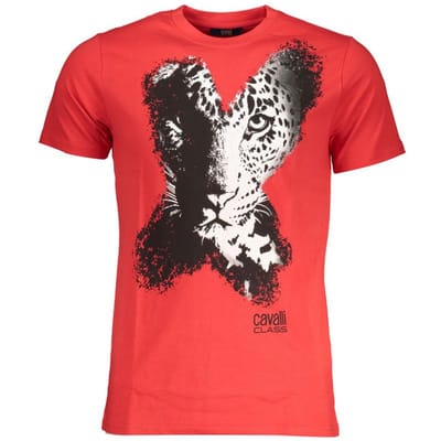Cavalli Class Rosso Katoenen Heren T-Shirt