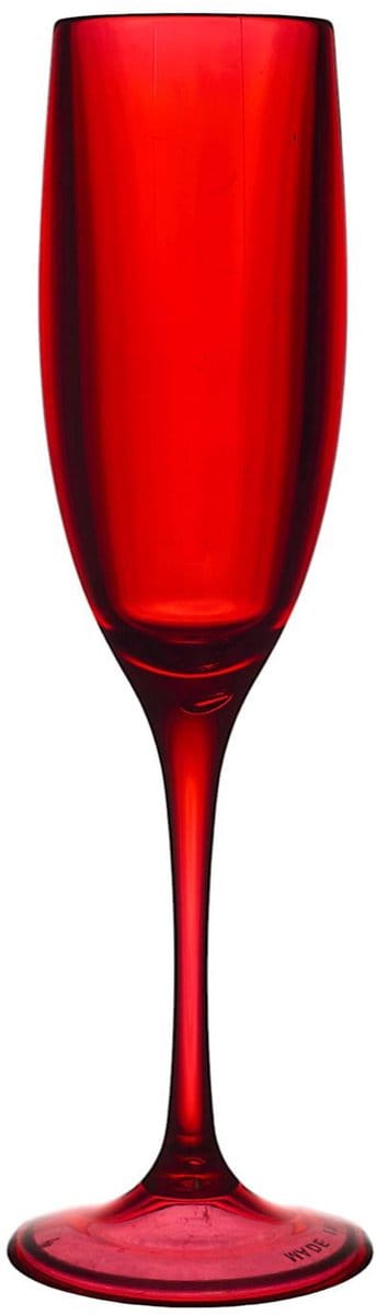 Home Deco Factory Champagneglas - 13 cl - rood - kunststof - vaatwasserbestendig