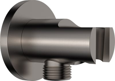 Wiesbaden UniMatch wandaansluitbocht met handdouchehouder rond 1/2" gunmetal