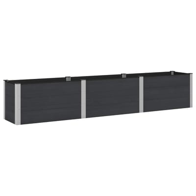 vidaXL Verhoogde plantenbak Zwart 300 x 50 x 54 cm WPC en Aluminium