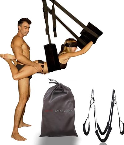 Sex Schommel - Sex Swing Extra Stevig – Seksschommel met Gratis Blinddoek – Seksspeeltjes voor Koppel – BDSM met Gratis Instructieboek – Erotiek Toys – Love Swing – Discreet Verpakt - Zwart