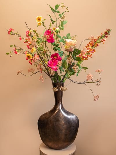 Boeket kunstbloemen De Luxe – Luxe zijden bloemen – Stijlvol kunstboeket van 80 cm hoog