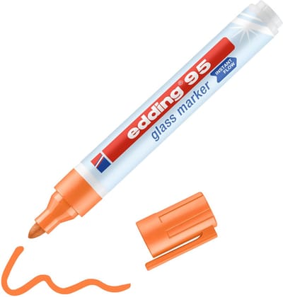 Edding 95 - Oranje - Glasmarker - Raamstift - Oranje Stift Glazen Oppervlakken - Ronde Punt - 1,5-3mm - 1 Stuk