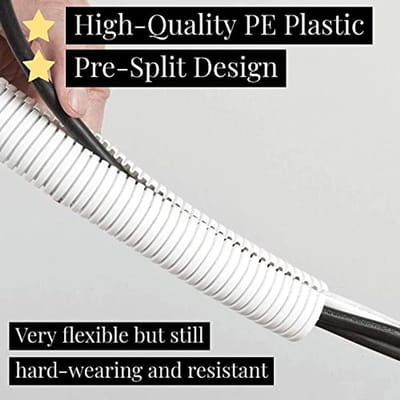 Gegolfde buis 2m 6mm wit – Flexibele kabelbeheeroplossing