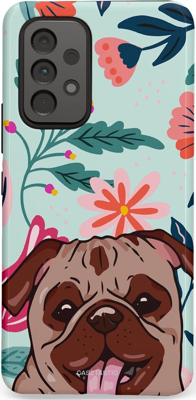 Casetastic Hoesje Geschikt voor Samsung A53 - Stijlvolle Beschermende Duo-layer Case - Mopslik