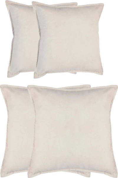 Atmosphera Bank/sierkussens Sophia - set 4x - Ivoor wit - polyester - met rits - In 2 formaten