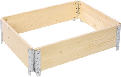 Garronda Kweekbak Palletrand 80x60x20 cm - Natuurlijk - Bloemen - Kruiden - Palletframe - Natuurlijke Verhoogde Bloembedden - GD-BUD-PAL