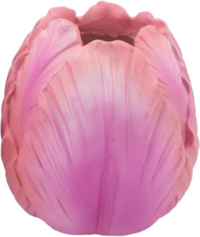 Cactula lila met lichtroze tulpen bloem kop vaas 21 cm L