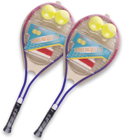 Playtime - Tennis set - 2 rackets - 4 tennisballen - 2 zweetbanden sets - complete set