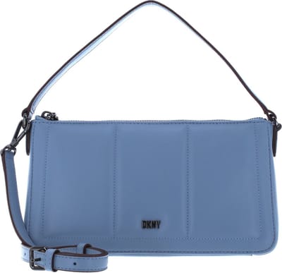 DKNY Leren Schoudertas Handtas Loie Demi Crossbody Bag Blue Moon Lichtblauw
