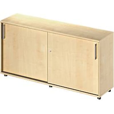 Schäfer Shop Genius Schuifdeurkast TETRIS WOOD, 2 ordnerhoogten, B 1600 mm, hoogte incl. glijders, esdoornpatroon