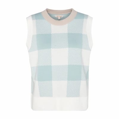 Bodywarmer Barbour Women Abigail Sleeveless Knitted Jumper Blue Haze-10