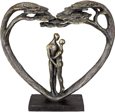 sculptuur geborgenheid vind thuis - bronskleur - polyresin - 8x32x31