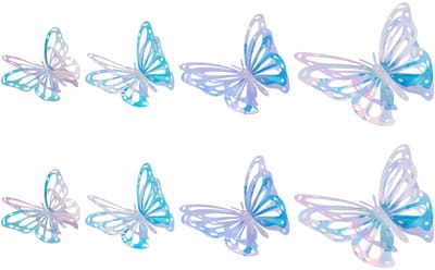 Allecto - grote vlinder decoratie - hangende versiering - 3D holografisch - 8-delige set - feestversiering - unieke decoratie - geschikt voor elke ...