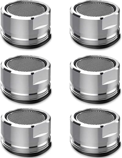 Dailygoods - 6 stuks waterkraan, straalregelaar opzetstuk buitendraad, perlatoren voor kranen, roestvrijstalen filter, filter voor drinkwater, 24 mm diffuser, kraan voor keuken en badkamer