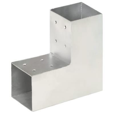 vidaXL - Paalverbinding - L-vorm - 81x81 - mm - gegalvaniseerd - metaal