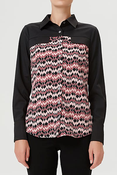 Boheems shirt met veerafdruk
