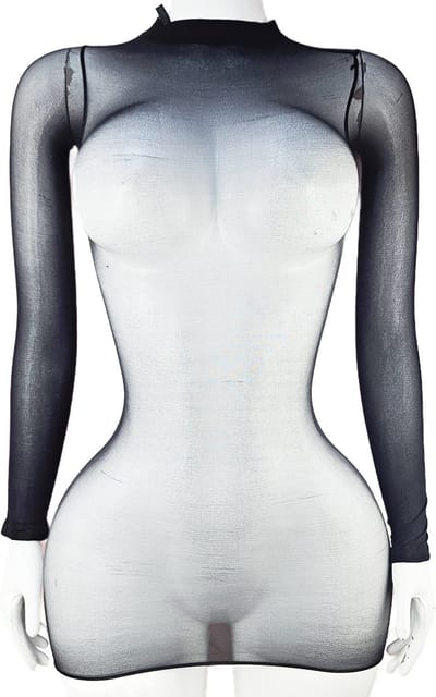 BamBella ® - Panty jurk -Onesize - - Dames - Onesize - Erotische sexy jurkje van kant erotische lingerie doorzichtig zwart