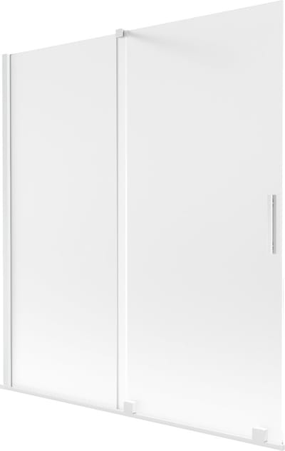 Mexen Velar badwand 2-delige schuifbare 150 x 150 cm, matglas, wit - 896-150-000-31-20