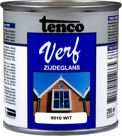 Tenco verf zijdeglans wit (RAL 9010) - 250 ml