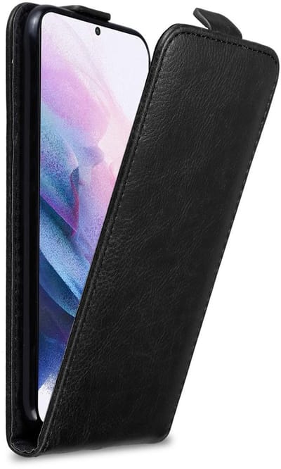 Cadorabo Hoesje geschikt voor Samsung Galaxy S21 PLUS in ZWARTE NACHT - Beschermhoes in flip design Case Cover met magnetische sluiting