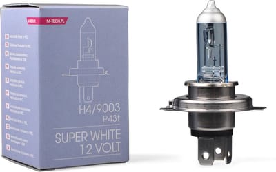 M-Tech SuperWhite H4 12V 55/60W - Enkel