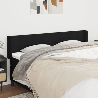 vidaXL - Hoofdbord - met - randen - 163x16x78/88 - cm - stof - zwart