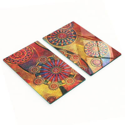 Stijlvolle en duurzame glazen borden met abstract printpatroon 2x30x52 cm