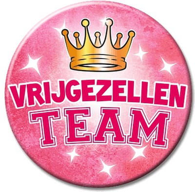 Paperdreams - Button Vrijgezellen Team - roze