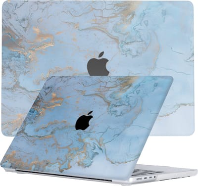 Lunso Geschikt voor MacBook Pro 14 inch (2021-2026) cover hoes - case - Marble Ariel