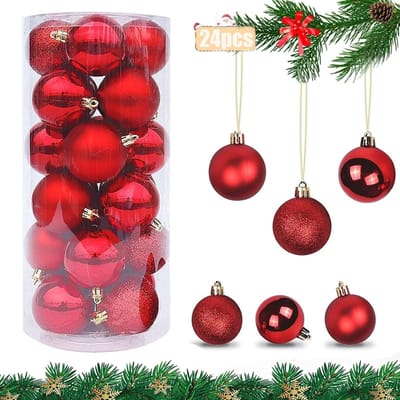 Dailygoody - Kunststof Kerstballen - Onbreekbare Kerstversiering - Rood - Decoratieve Ornamenten - Perfect voor Kerstmis en Feestdagen