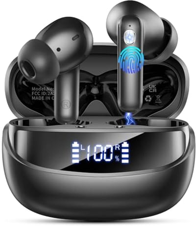Draadloze Bluetooth 5.4 hoofdtelefoon met ruisonderdrukking en 50 uur speeltijd
