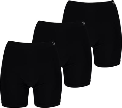 Apollo Dames Boxershort Lang Seamless Bamboo Zwart XL 3 stuks
